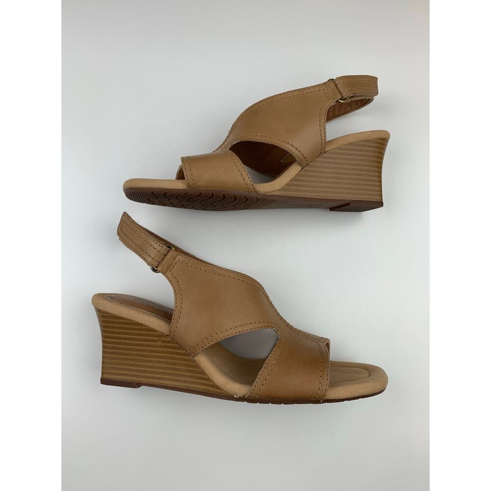Tan Wedge Sandals - Picture 9 of 11